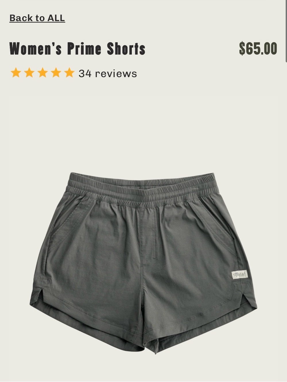 Marsh Wear Women’s Grey Prime Shorts - medium
